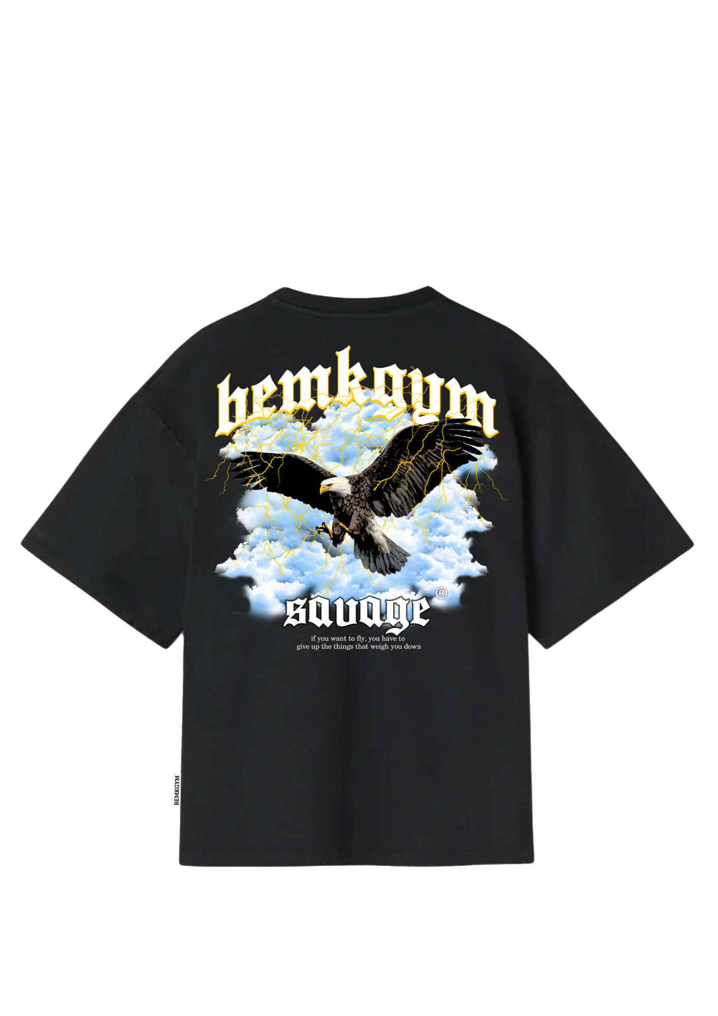Savage Wings x BEMKGYM Oversized Tee – Black