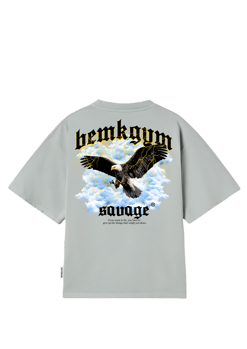 Savage Wings x BEMKGYM Oversized Tee – Grey