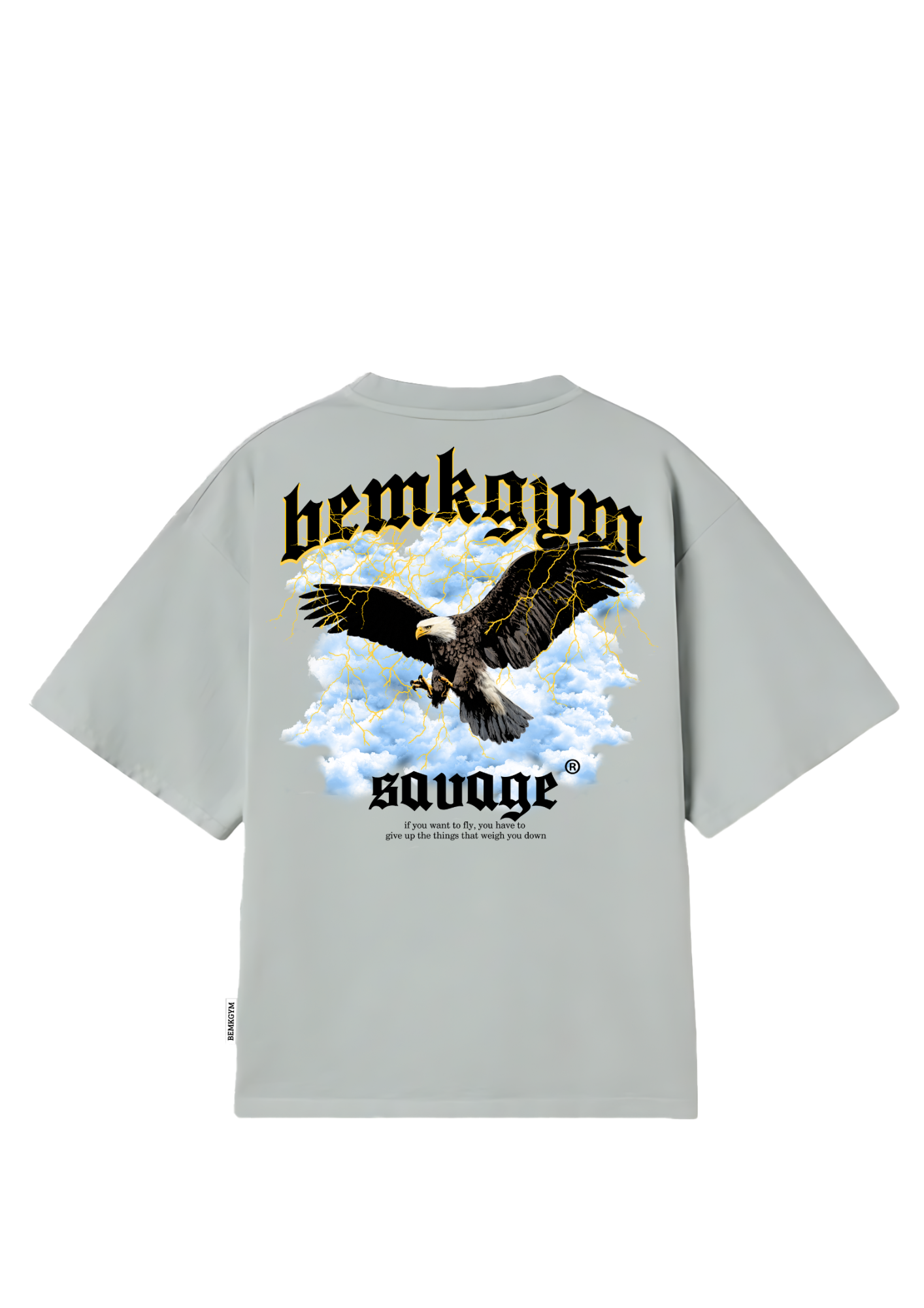 Savage Wings x BEMKGYM Oversized Tee – Grey