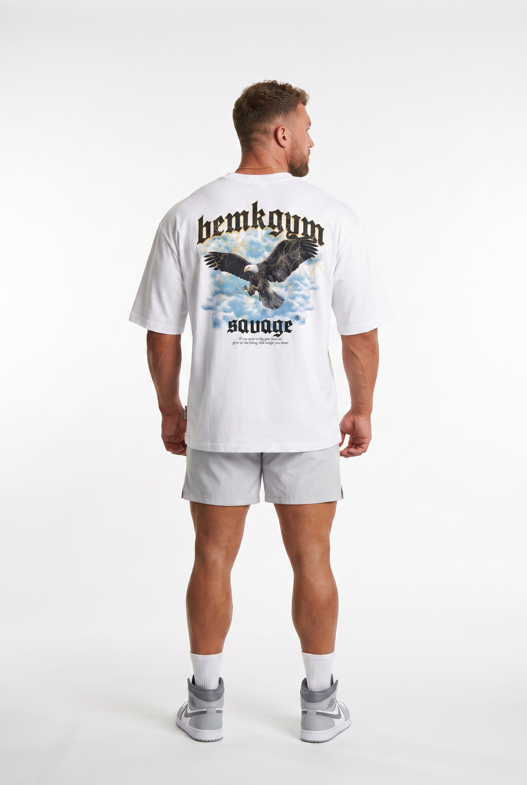 Savage Wings x BEMKGYM Oversized Tee – White
