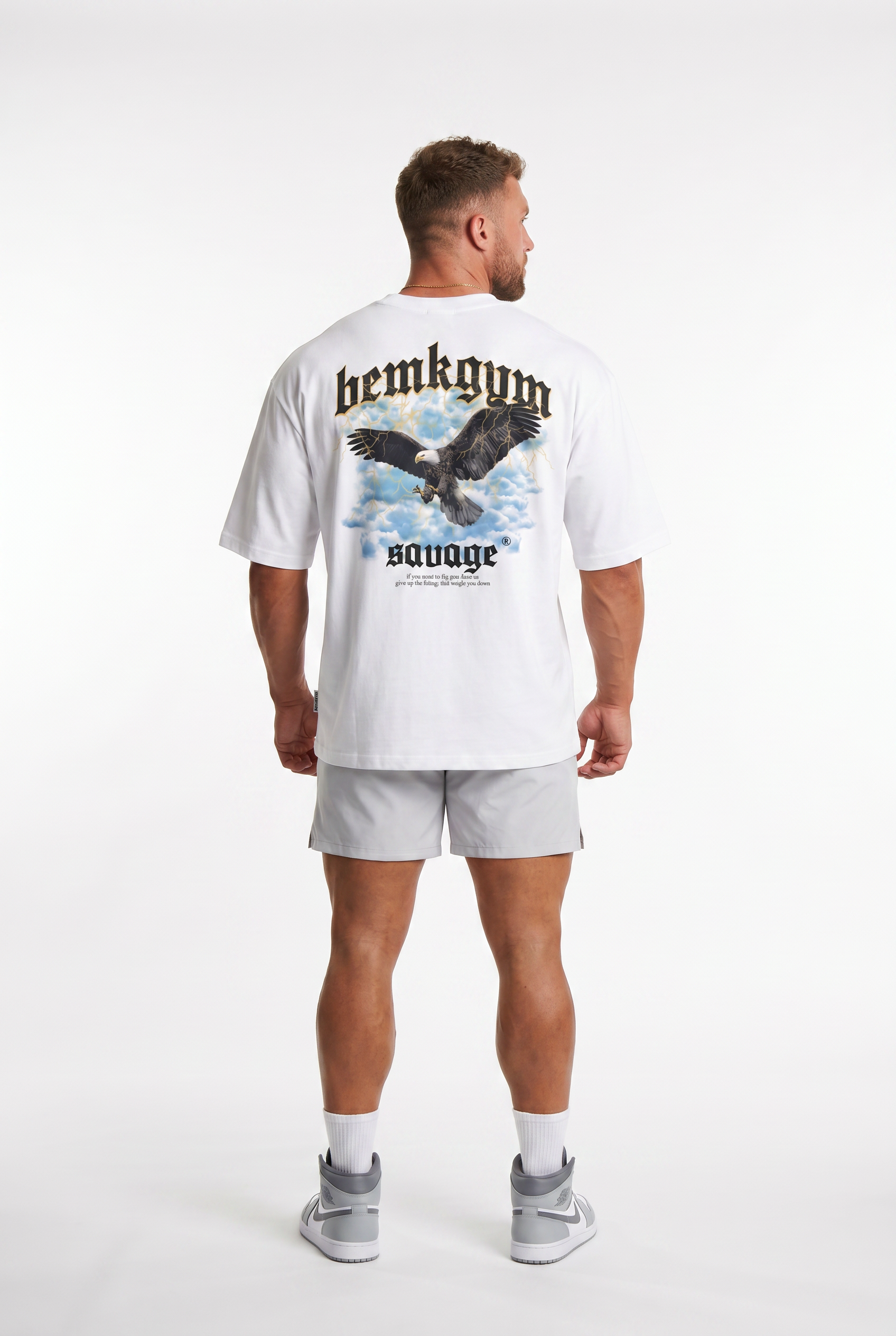 Savage Wings x BEMKGYM Oversized Tee – White