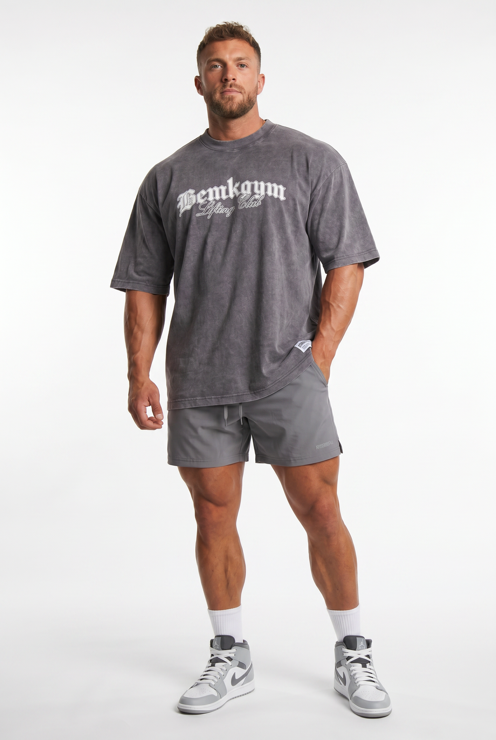 Dysmorphia x BEMKGYM Vintage Tee – Washed Grey