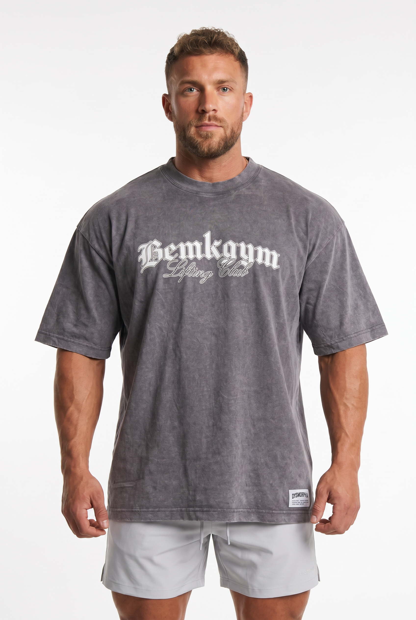 Dysmorphia x BEMKGYM Vintage Tee – Washed Grey