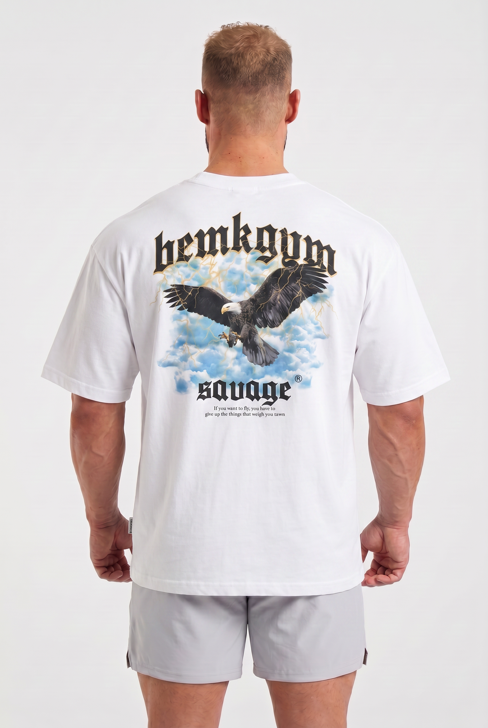 Savage Wings x BEMKGYM Oversized Tee – White