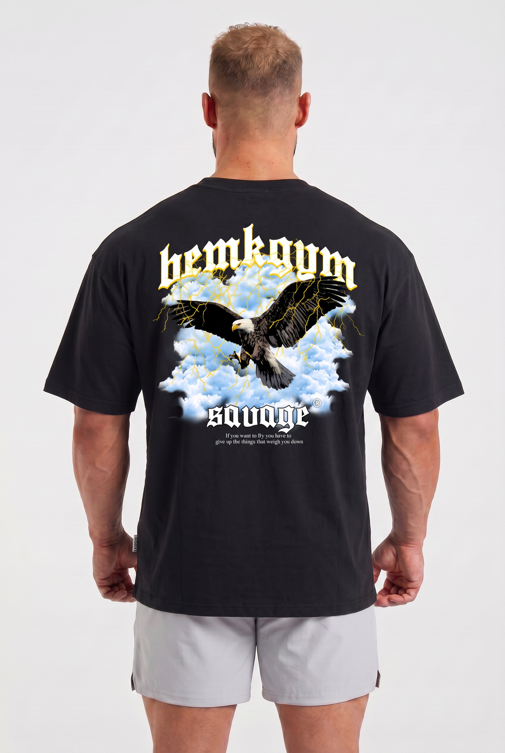 Savage Wings x BEMKGYM Oversized Tee – Black