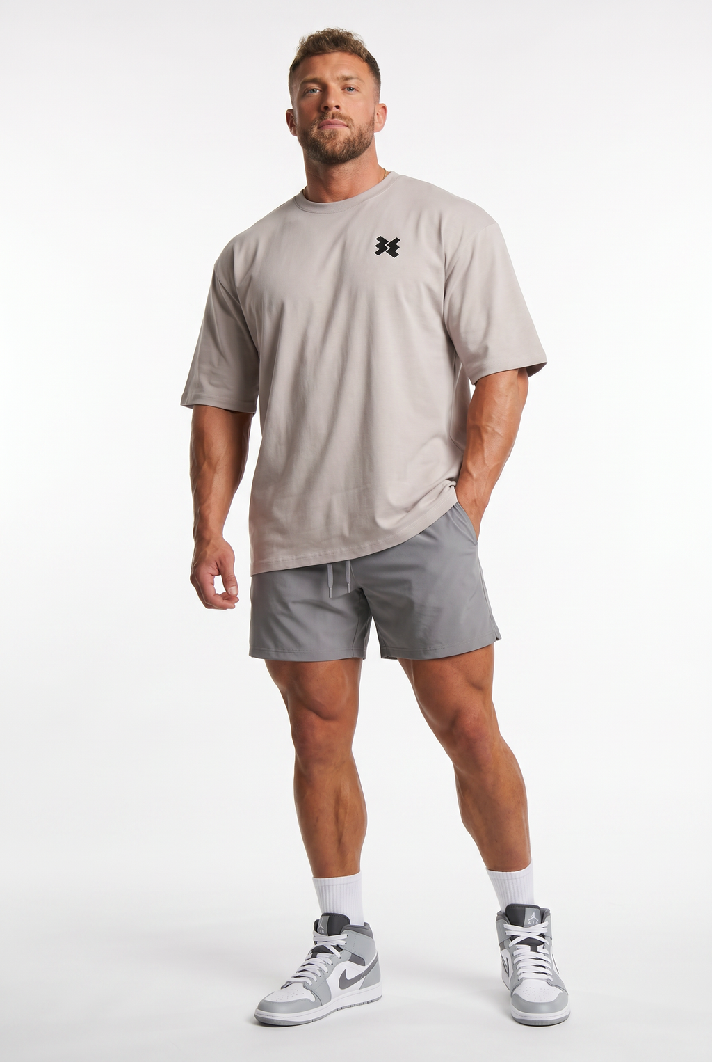 Savage Wings x BEMKGYM Oversized Tee – Grey
