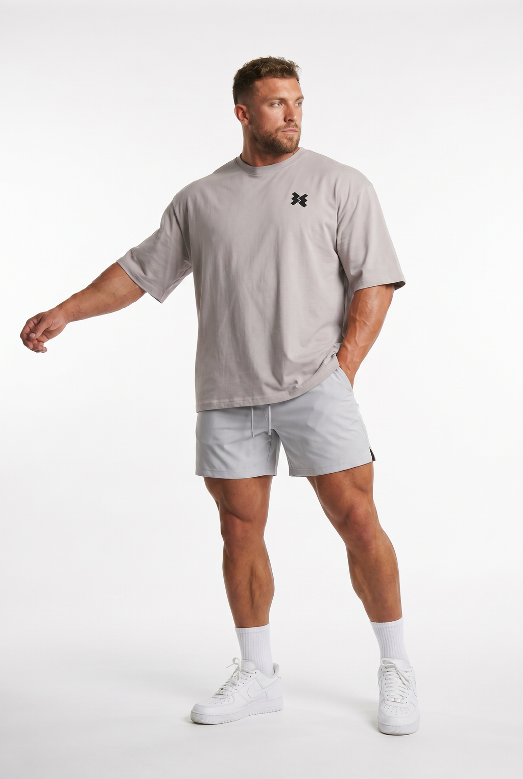 Savage Wings x BEMKGYM Oversized Tee – Grey