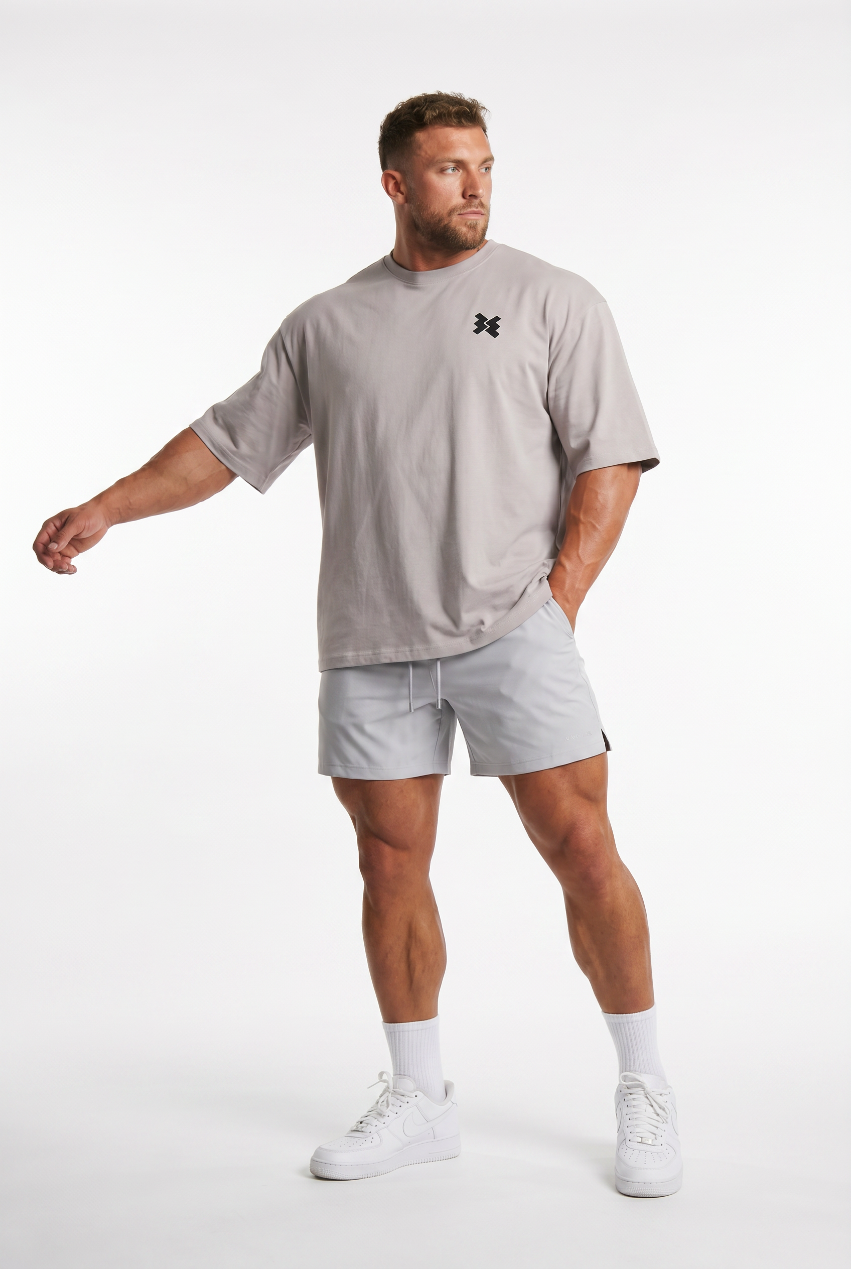 Savage Wings x BEMKGYM Oversized Tee – Grey